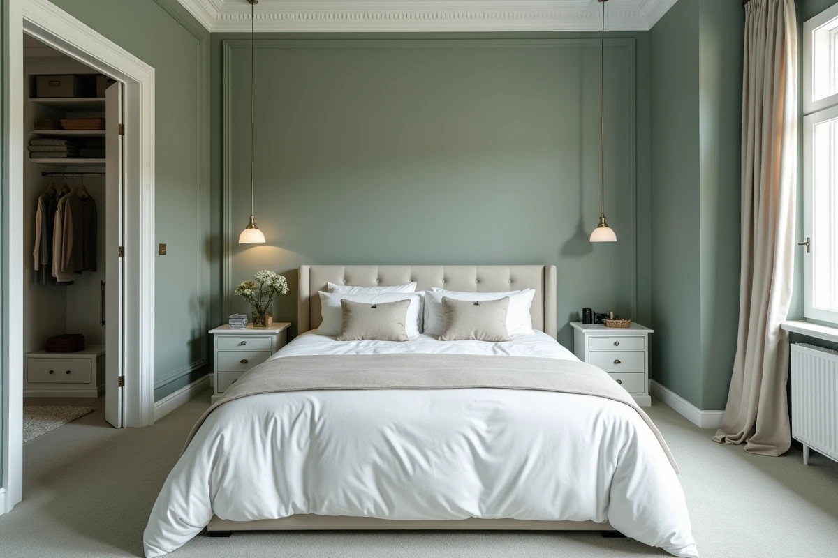 Chambre principale spacieuse d'une maison type 5 avec dressing et salle de bain attenante