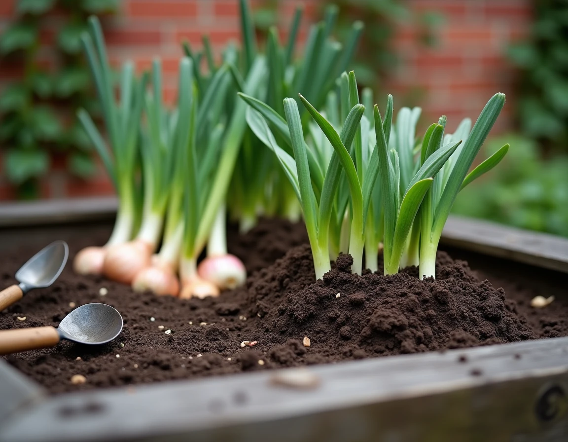 Comparaison entre sol biné et sol butté dans un potager avec outils de jardinage