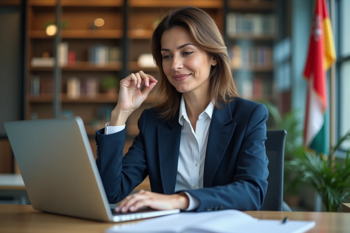 Psychologue femme en costume dans son bureau professionnel